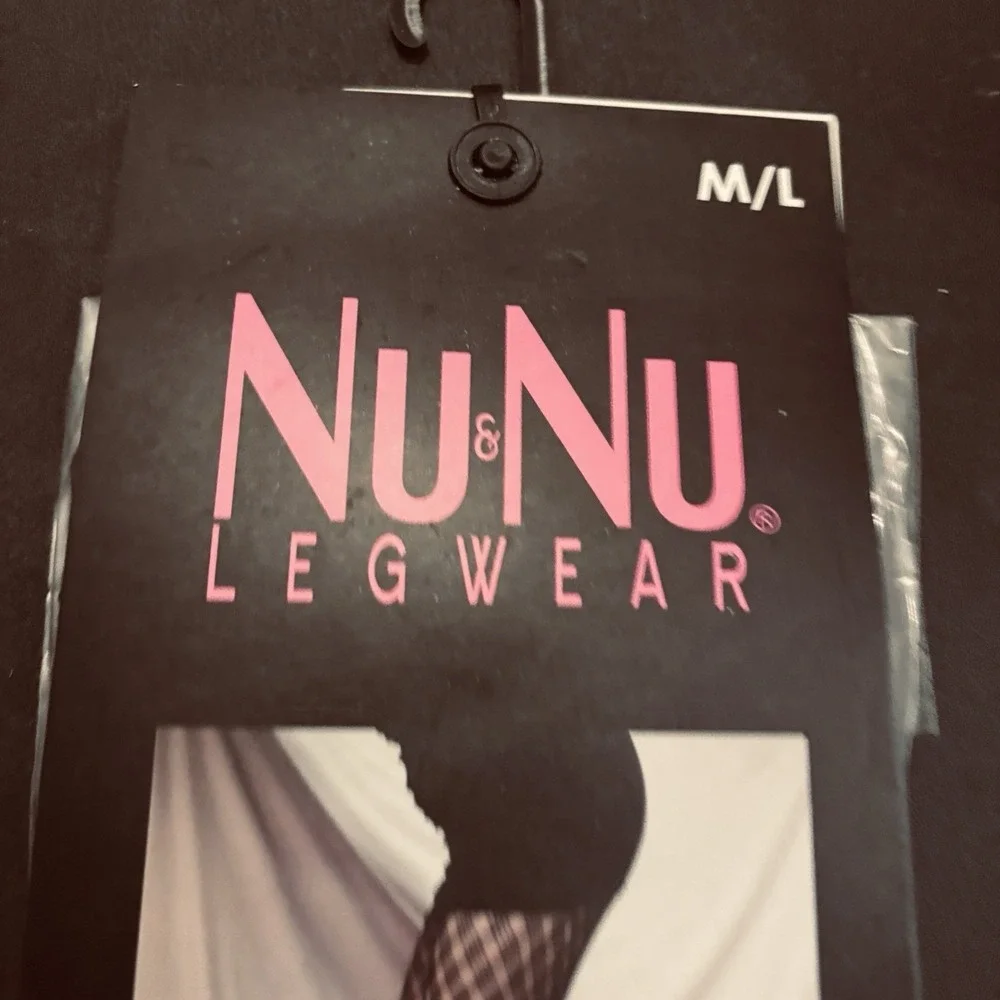 Nwot NuNu Legwear Queen Fishnet Lace‎ Tights M/L Black Womens